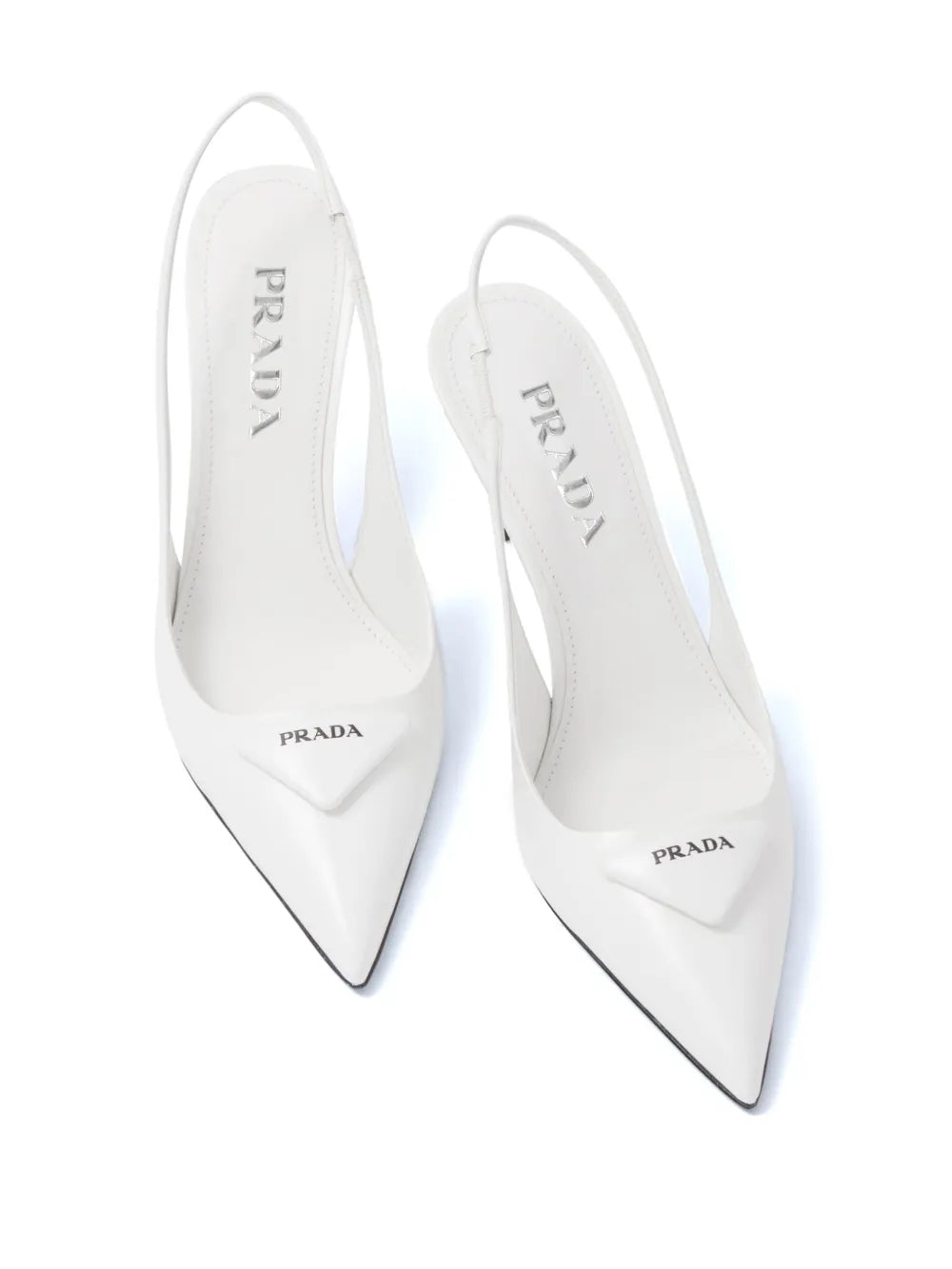 PRADA Brushed leather slingback pumps