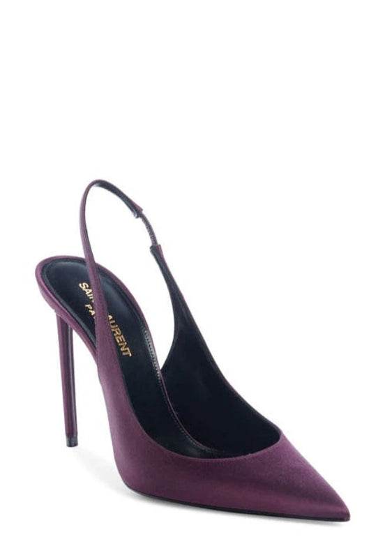 Used SAINT LAURENT Zoe Slingback Silk satin