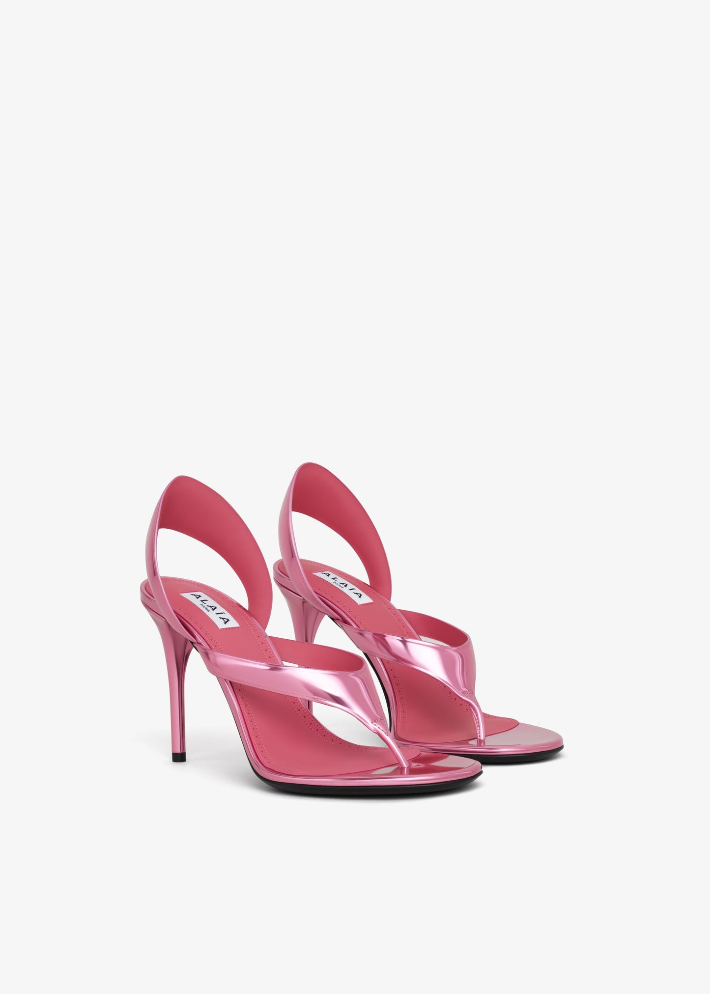 ALAÏA Infradito 90 mirrored leather sandals