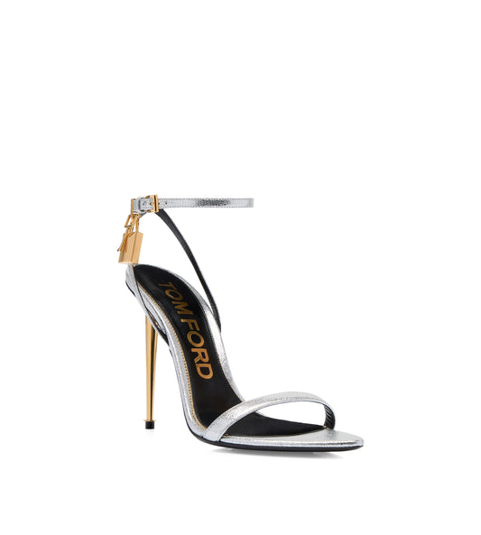TOM FORD Padlock Silver Stiletto w/ Gold Hardware