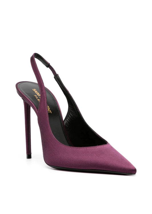 Used SAINT LAURENT Zoe Slingback Silk satin